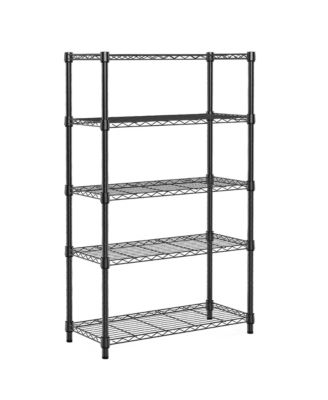 5-Tier Utility Shelving Unit, Heavy Duty Metal Wire Organizer Rack, 1250 lbs Capacity for Basement, Warehouse