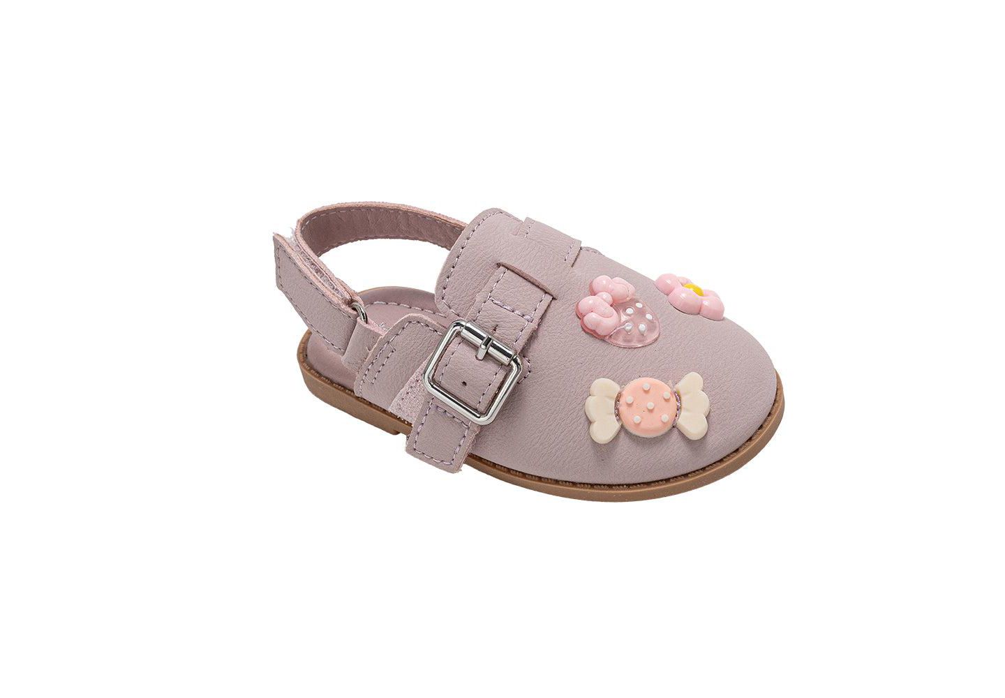 Сандалии Bebe Fashion Mule Sandals - Dressy Shoes with Playful Charm Details для девочек, цвет: Пудровый — фото 1
