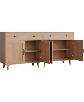 Buffet Cabinet Sideboard with 2 Drawer & 4 Doors, Accent Cabinet with Storage, Console Coffee Bar Table