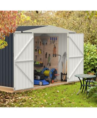 Metal Outdoor Storage Shed 7.5 x 6.3 FT with Secure Locking Door