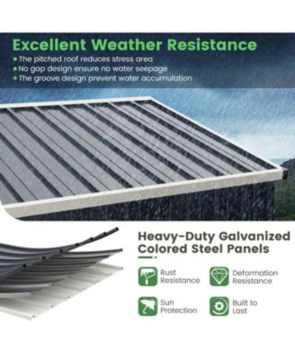 Metal Outdoor Storage Shed 7.5 x 6.3 FT with Secure Locking Door