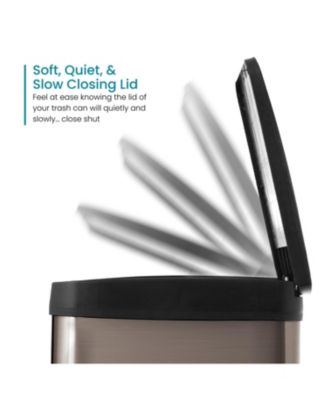 16 Gallon Dual Trash and Recycling Can with Removable Liners and Soft Close Lids, Stainless Steel