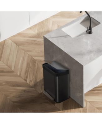 13 Gallon Kitchen Trash Can with Soft Close Lid, Liner-Free Stainless Steel Body