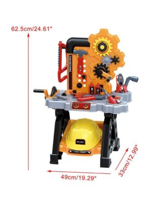 48-Piece Kids Tool Set with Workbench & Helmet – Engineer Pretend Play Construction Toys