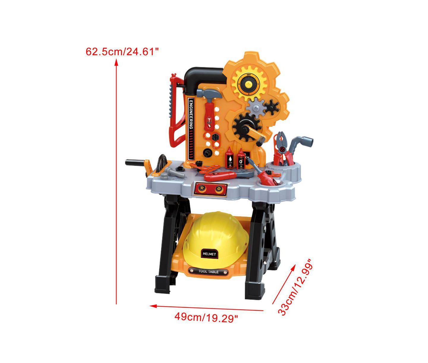 Детские игрушки Bruce & Shark Engineer Workbench 48-Piece Tool Set, Ages 3+, цвет: Оранжевый — фото 9