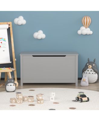 Kids Toy Chest, Wooden Toy Box Storage Organizer, Bench with Safety Hinged Lid  for Playroom, Nursery