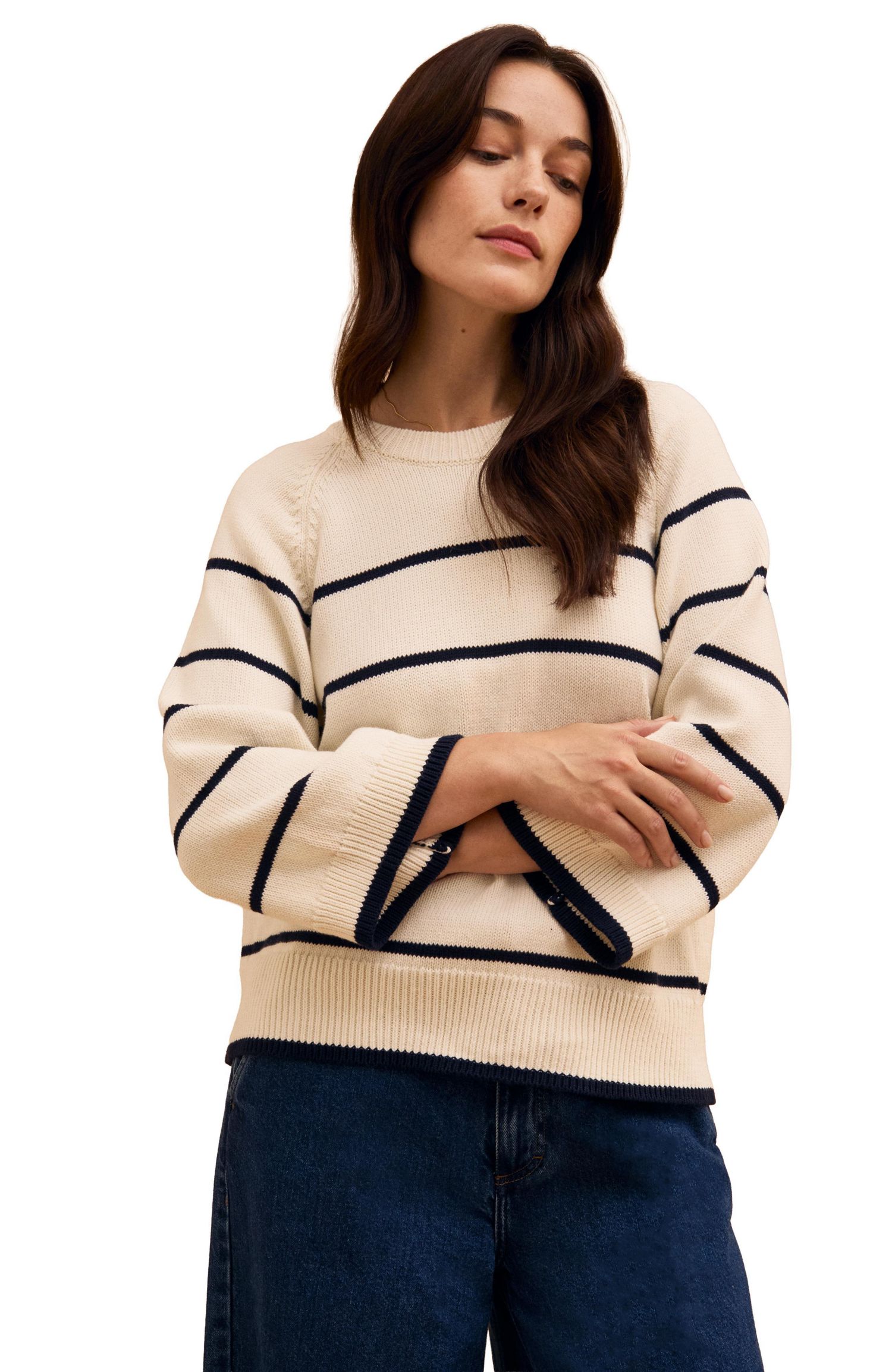 Women's Raglan Crop Sleeve Crew Sweater