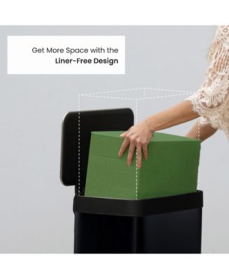 19 Gallon Large Kitchen Trash Can with Soft Close Lid, Liner-Free Stainless-Steel Body