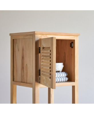 Bathroom Cabinets Solid Teak Wood Bathroom Cabinet Tower Storage Drawer Design 190cm