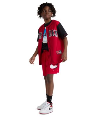 Boys' 8-20 Graphic Varsity-Style Mesh Shorts
