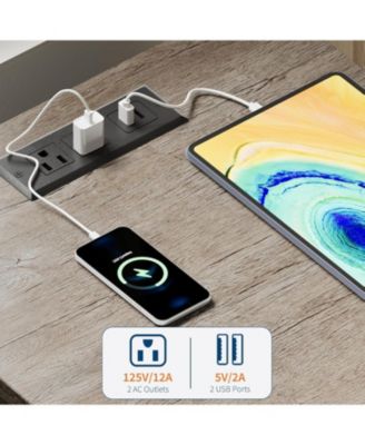 Bedside Tables Set of 2 with USB Charging Station – Rustic Wood Bedside Tables with Sliding Barn Door, Adjustable Shelf