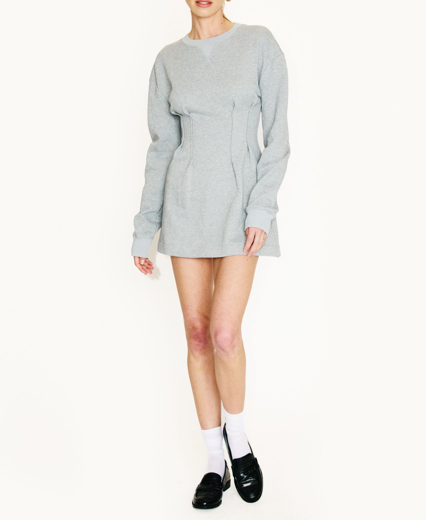 Женское платье Line & Dot Esryn Long-Sleeve Mini, цвет: Серый — фото 2