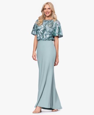 Women's Sequin Crewneck Ball Gown