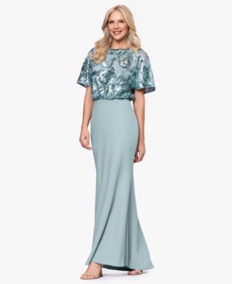 betsy and adam sequin dress Mila Metallic Halter Sparkling with glamourous sequins and trimmed with an elegant bow Betsy & Adam Women's Sequin