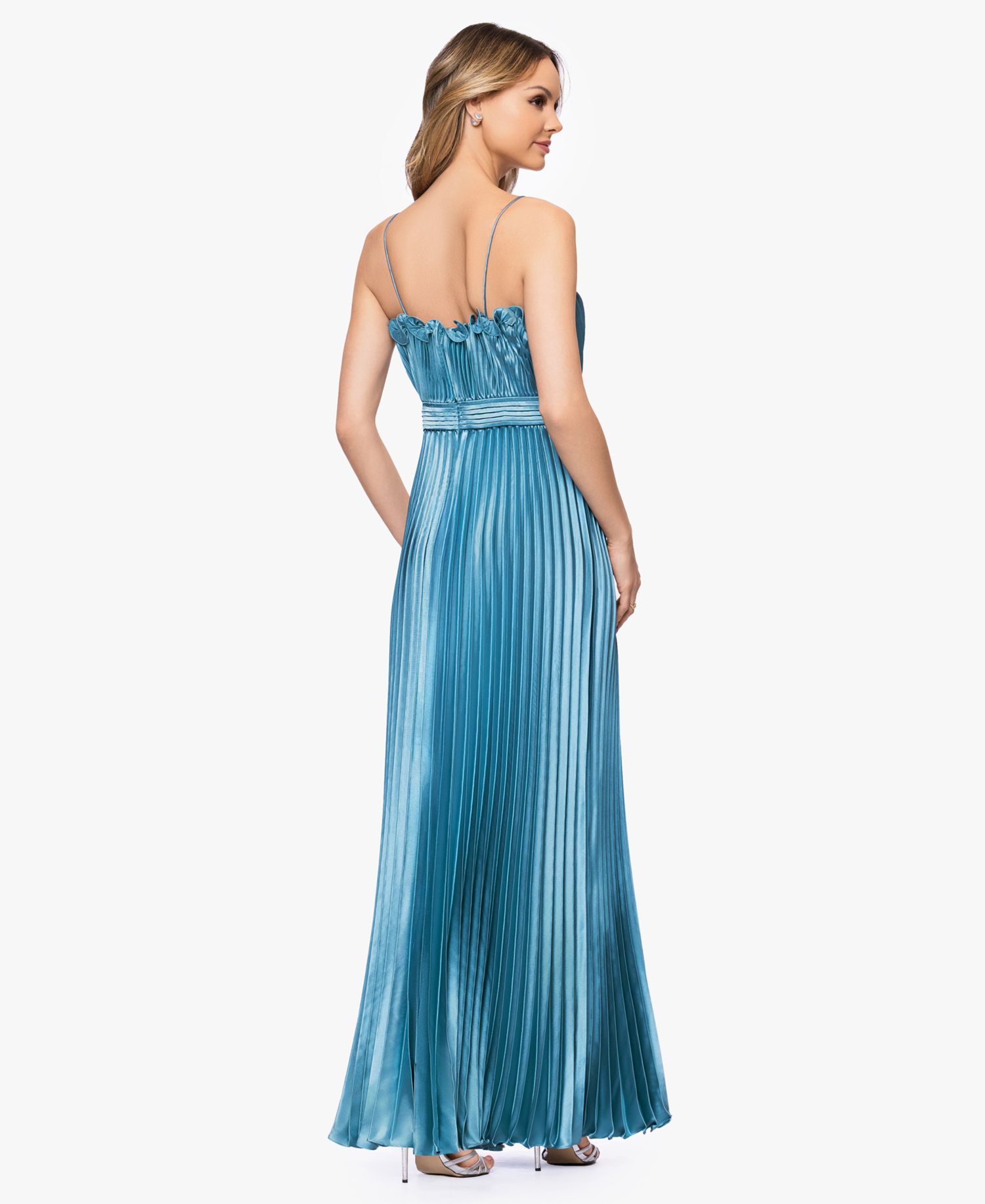Women's Spaghetti Strap Pleated Ball Gown