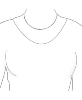 Simple Charm Slider Contoured Choker Collar Statement Necklace .925 Silver Sterling  2MM