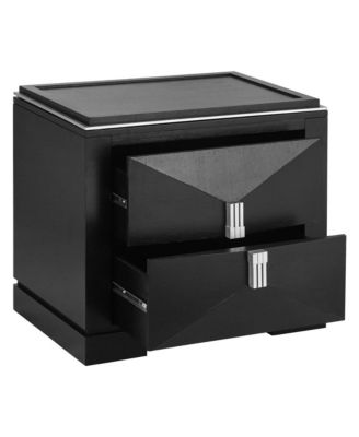 Modern Nightstand, Wood Diamond Shaped End Table, 2 Drawers Bedside Table with Storage for Bedroom, Living Room, Entrance