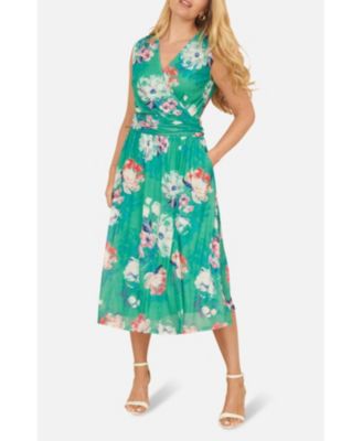 Women's Blossom Print Stretch Mesh Dress