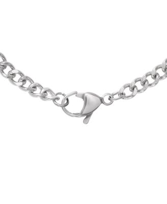 Men s Curb Chain Set, Silver Tone - 22" Curb Necklace & 8.5" Bracelet