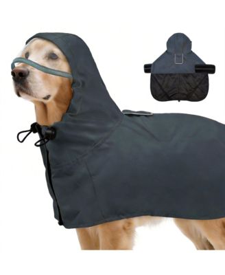 Waterproof Windproof Dog Rain Jacket with Hood for Active Breeds - Breathable Mesh Lining