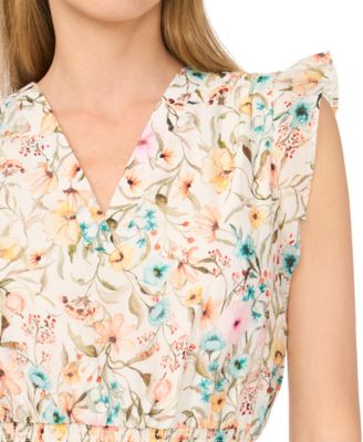 Women's V-Neck Ruffle Detail Tiered Dress