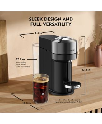 Vertuo Next Deluxe Coffee and Espresso Machine by Breville, Dark Chrome with Aeroccino Milk Frother