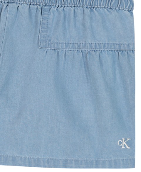 Комплект для девочек Calvin Klein топ и шорты из деним со сборками, 2 предмета