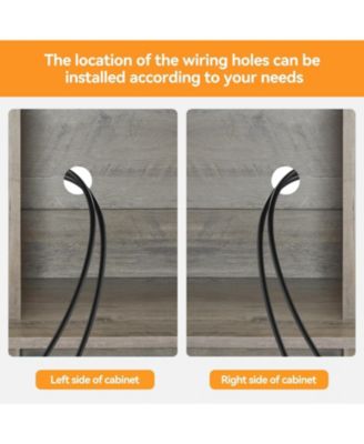 Farmhouse Coffee Bar and Wine Cabinet with Sliding Barn Doors  Tall Pantry Hutch  Wine and Glass Rack