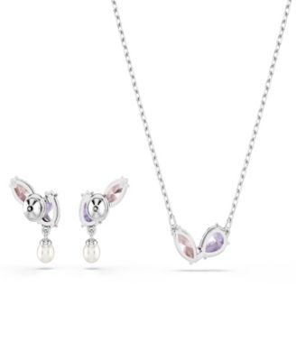 Ariana Grande x Rhodium Plated Multicolored Necklace and Earrings Set