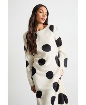 Women's Polka Dot Scoop Back Maxi Dress