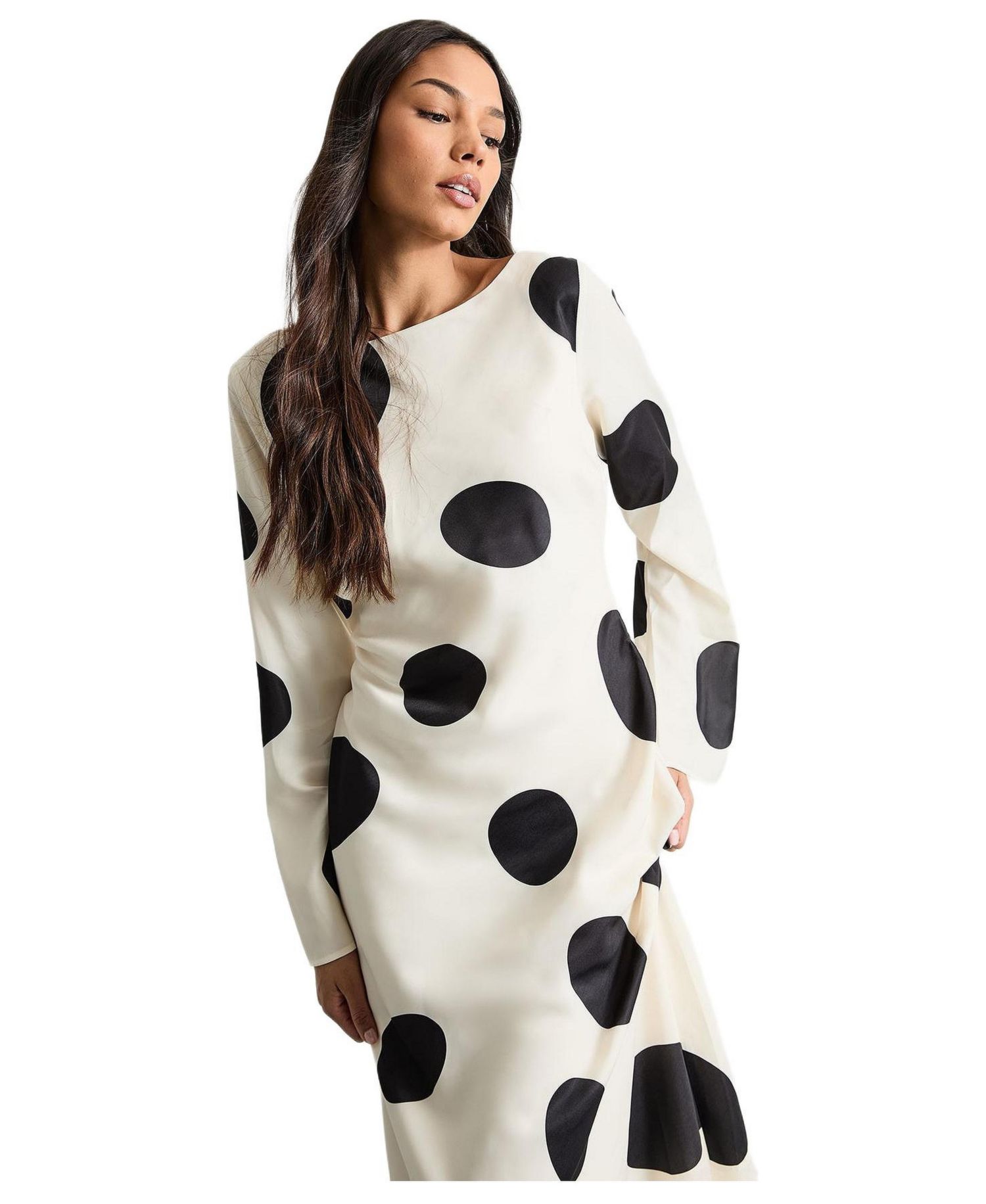 Women's Polka Dot Scoop Back Maxi Dress