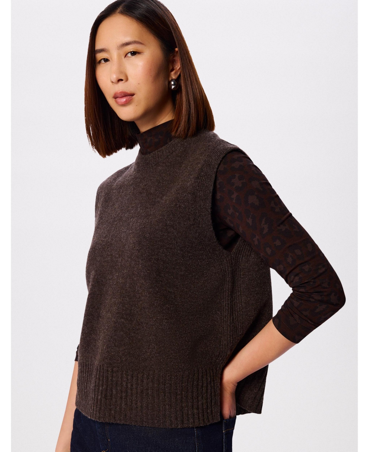 Whistles Women's Animal Roll Neck Top