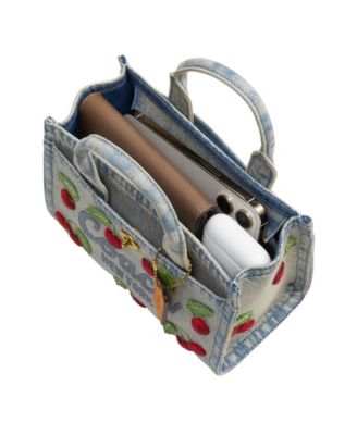 Cargo Mini Denim Cherry Embroidery Tote Bag 20