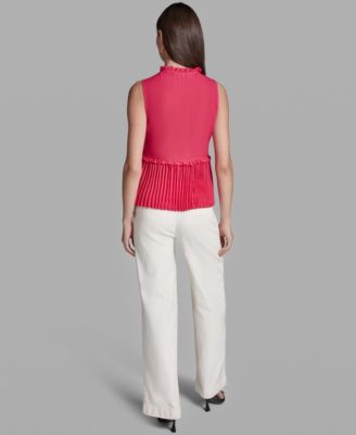 Women's Ruffles Pleated Hem Top