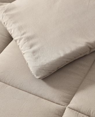 Solid Washed Microfiber 5-Pc. Comforter Set, Full/Queen