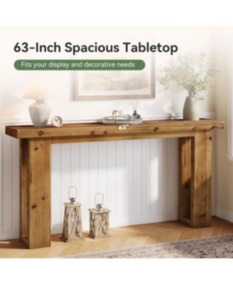 Solid Wood Sofa Table Behind The Couch, 63-Inch Long