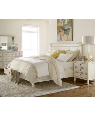 Sag Harbor White Bedroom Furniture Collection, 3 Piece Set (Storage Queen Platform Bed, Dresser & Nightstand)