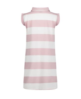 Girls' 7-16 Sleeveless Collared Striped Rugby Polo Dress