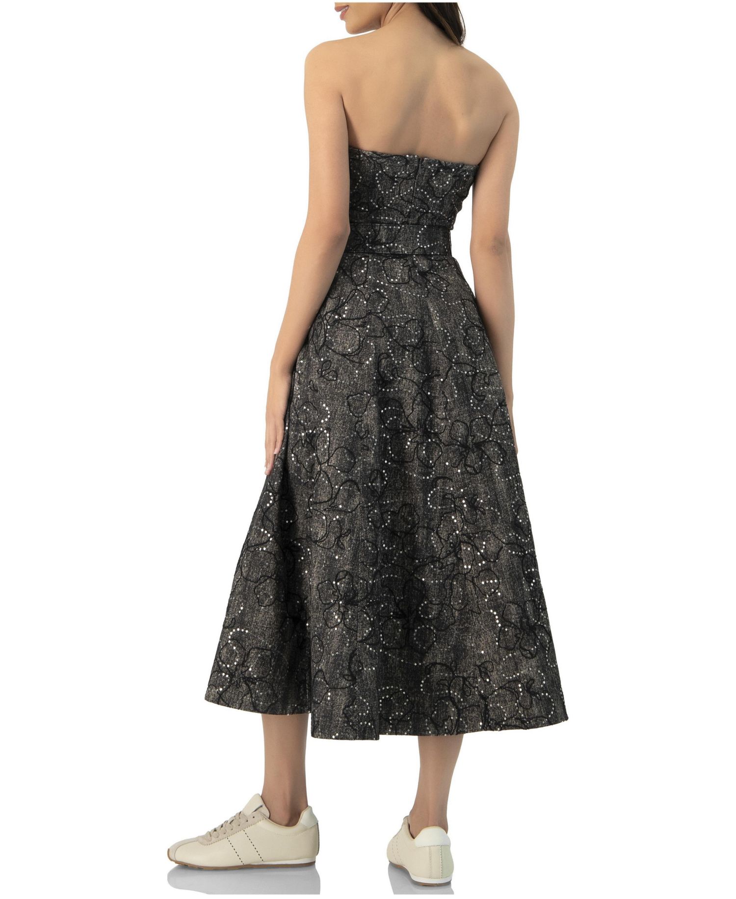 Women's Fantasy Denim Midi Strapless Dress
