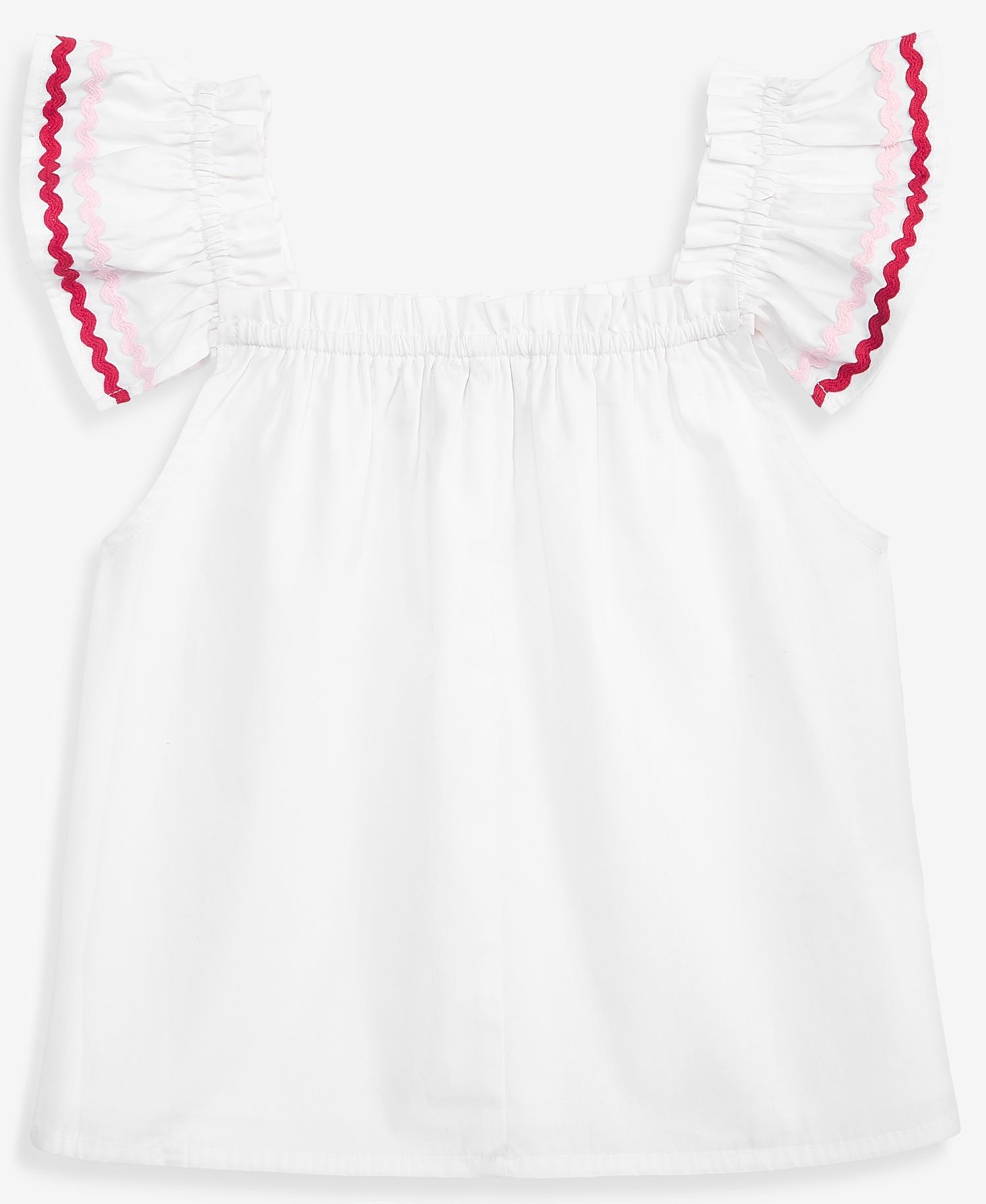 Girls' 6-8 Rik Rak Cotton Flutter Top
