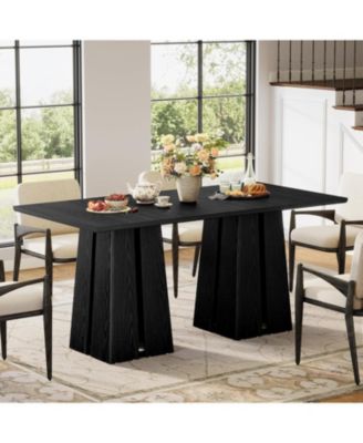 31.5" Wooden Square Dining Table for 2-4 People, Farmhouse Kitchen Table