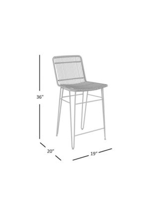 Weaver Hairpin Modern Global Rattan Counter Barstool (Set of 2)