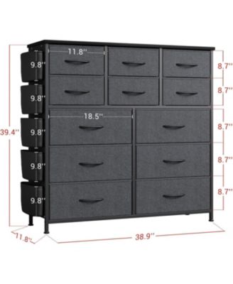 12 Drawer Dresser with Fabric Bins,Fabric Storage Tower,Closet Organizers and Storage for Bedroom,Hallway&Entryway,Wood Top Chest of Drawers