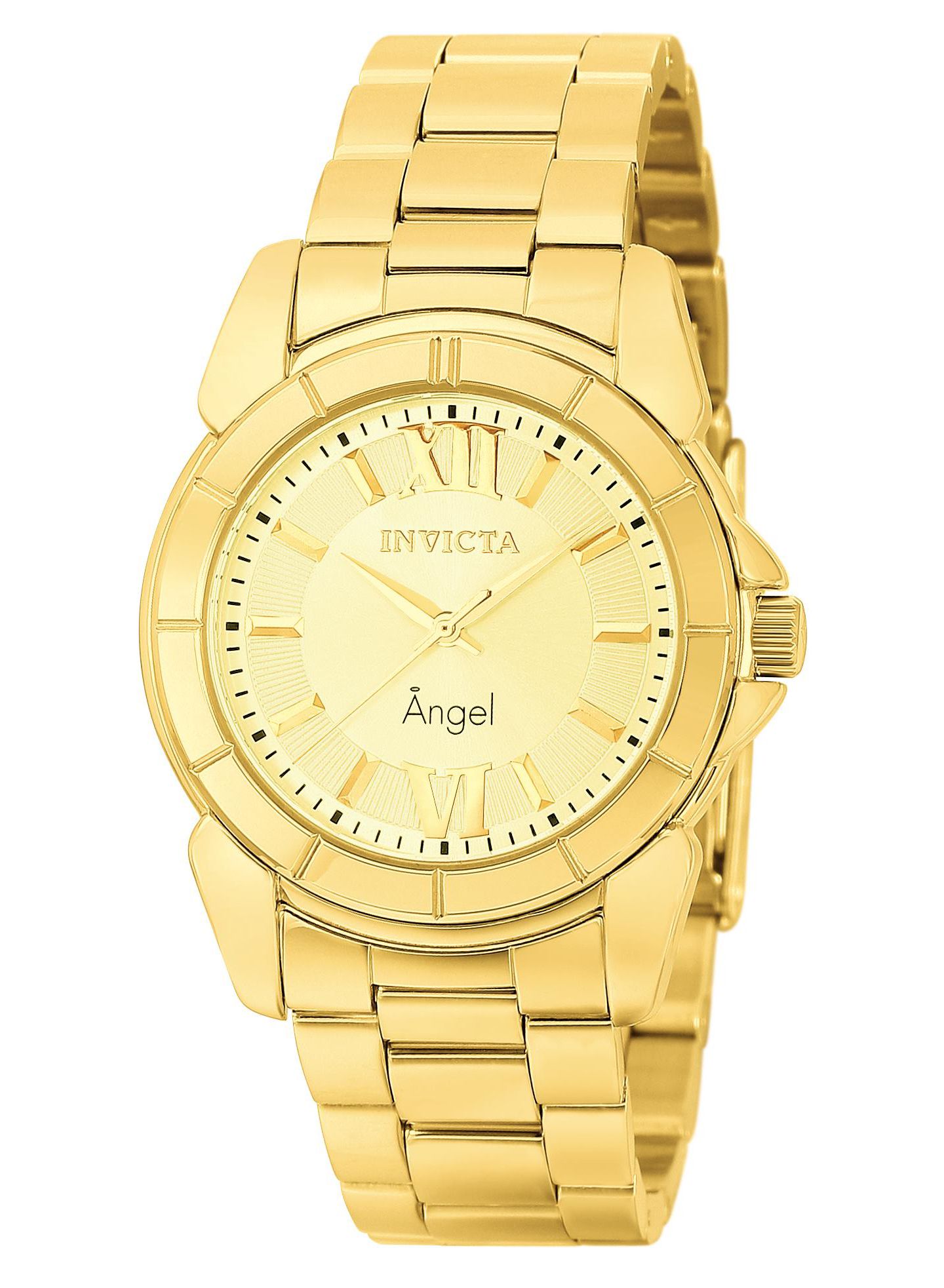Женские часы Invicta 0459 Angel Quartz Champagne Dial, цвет: Золотой — фото 1