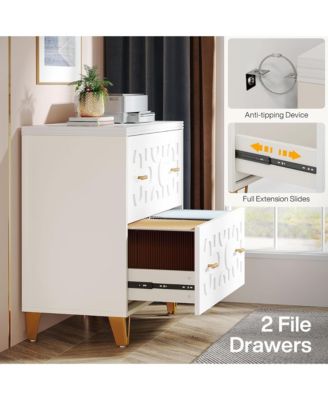 2-Drawer Lateral File Cabinet for Legal/Letter/A4 Size - Large Storage Filing Cabinet Printer Stand for Home Office