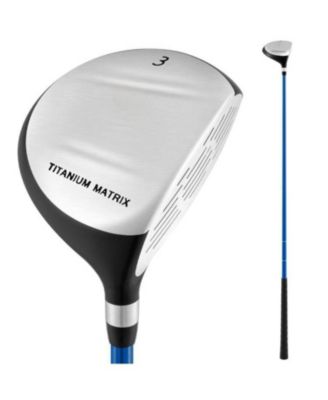 38 Inch Junior #3 Fairway Wood Golf Club with Fiberglass Shaft for Kids 11-14