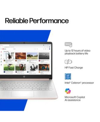 Essential 14" Traditional Laptop Intel Celeron 4GB RAM Intel UHD Graphics 64GB eMMC Storage Windows 11 Home 60Hz