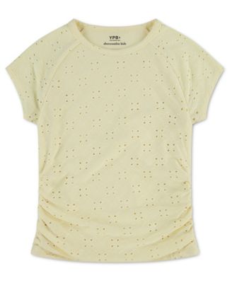 Girls' YPB Eyelet Ruched Baby T-Shirt