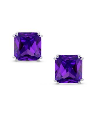 12MM Princess Cut Cubic Zirconia CZ Solitaire Statement Clip On Stud Earrings Non Pierced