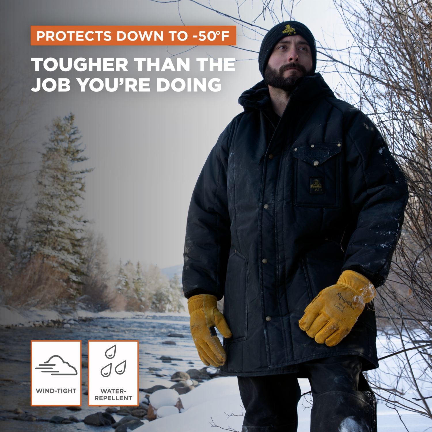 Men's Iron-Tuff Ice Parka Insulated Winter Jacket, -50degree(s)F Comfort Rating, Water-Resistant and Windproof